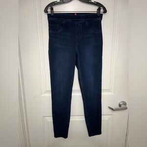 Spanx Jean-ish Ankle Leggings Women's M Blue Skinny High Rise Stretch Denim
